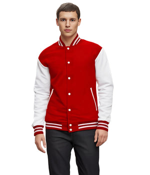 Men's Varsity Jacket Genuine Leather Sleeve and Wool Blend Letterman Boys College Varsity Jackets