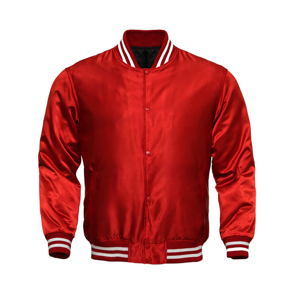 Mens Satin Jacket Red – Deckra Sports