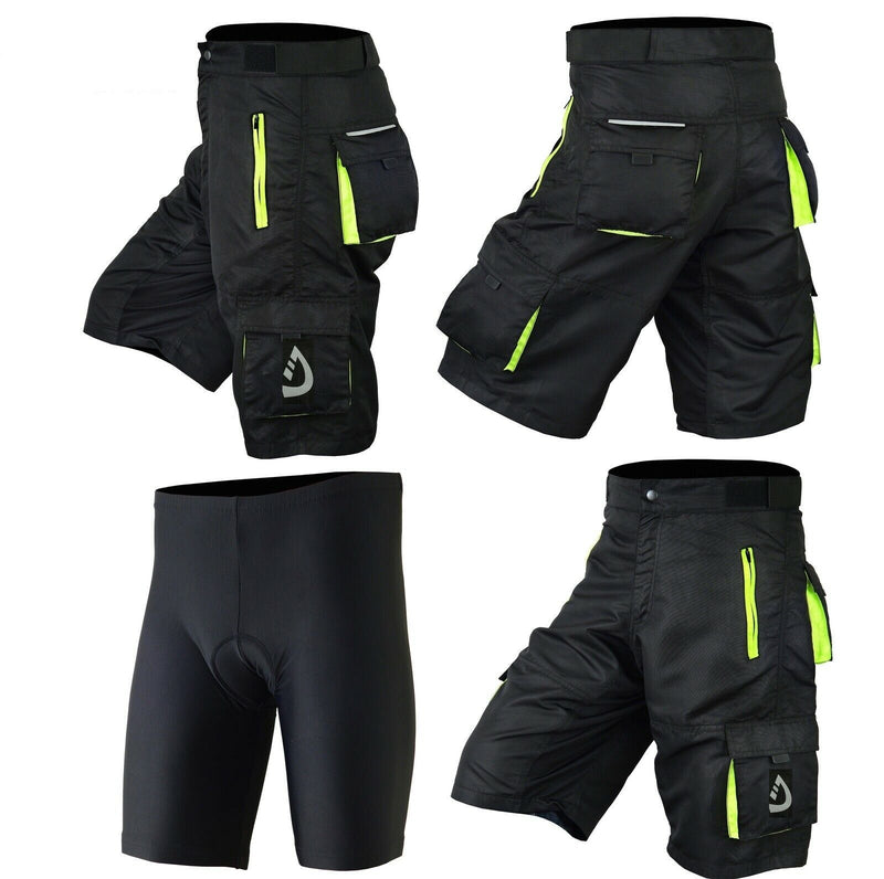 MTB Shorts Men's Cycling Off Road Team Racing Baggy Bicycle Padded Liner Shorts