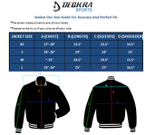 Kids Varsity Jacket Genuine Leather Sleeve and Wool Blend Letterman Boys College/School Varsity Jackets Black/White