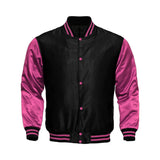 Women Satin Jacket Black/Pink