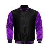 Kids Satin Jacket Black/Purple