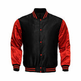 Women Satin Jacket Black/Red