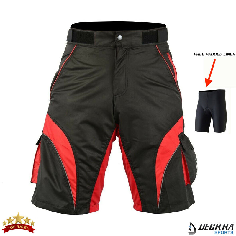 MTB Shorts Men's Cycling Off Road Team Racing Baggy Bicycle Padded Liner Shorts