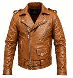 Herren Lederjacke Echtes Rindsleder Premium Qualität Motorrad Mantel Mode Motorradjacke