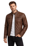 Waxed Brown Leather Jacket for Men – Cowhide Leather Biker Jacket