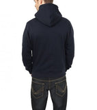 Mens Thermal Winter Pullover High Quality Fleece Hoodies Navy Blue