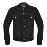 Deckra Premium Suede Leather Jacket Men Vintage Cowskin Leather Multi Pockets Casual Trucker Collared Coat Winter