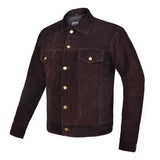 Deckra Premium Suede Leather Jacket Men Vintage Cowskin Leather Multi Pockets Casual Trucker Collared Coat Winter