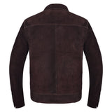 Deckra Premium Suede Leather Jacket Men Vintage Cowskin Leather Multi Pockets Casual Trucker Collared Coat Winter