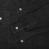 Deckra Premium Suede Leather Jacket Men Vintage Cowskin Leather Multi Pockets Casual Trucker Collared Coat Winter