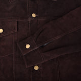 Deckra Premium Suede Leather Jacket Men Vintage Cowskin Leather Multi Pockets Casual Trucker Collared Coat Winter