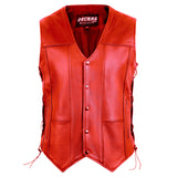 DECKRA Classic Men's Genuine Leather Vest Red