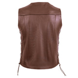 DECKRA Classic Men's Genuine Leather Vest Brown