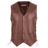 DECKRA Classic Men's Genuine Leather Vest Brown