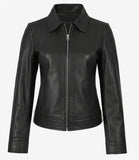 Women's Black Cowhide Leather Jacket – Premium Genuine Leather Coat