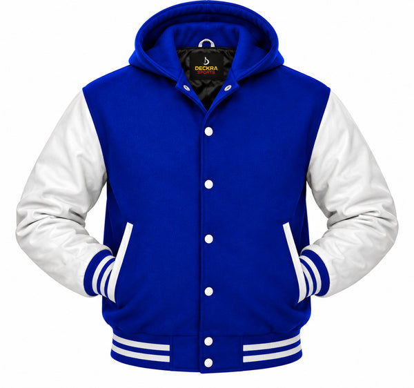 Mens Jackets - Hoodies - Wool + Faux Leather