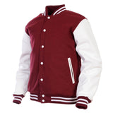 Men's Varsity Jacket Genuine Leather Sleeve and Wool Blend Letterman Boys College Varsity Jackets