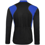 Mens Cycling Jersey Long Sleeves Thermal Outdoor Winter Bicycle Fleece Shirt Black/Blue