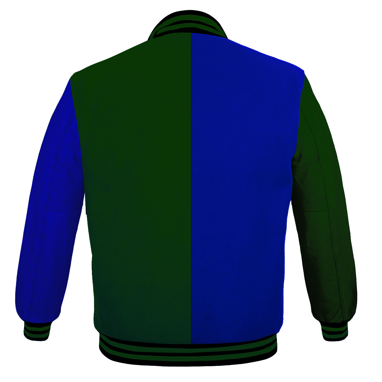Men's Varsity Jackets Genuine Leather Sleeve And Wool Body Blue/Green