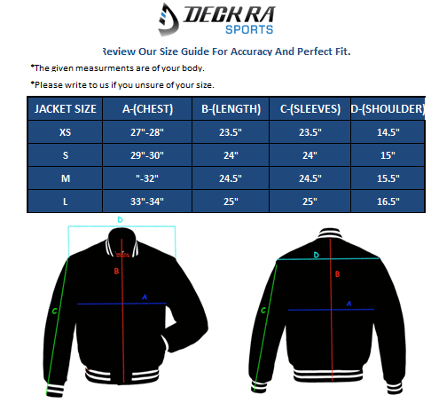 Letterman Jacket Us Size Chart Jacket The Over Your Head Varsity
