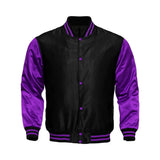 Mens Satin Jacket Black/Purple