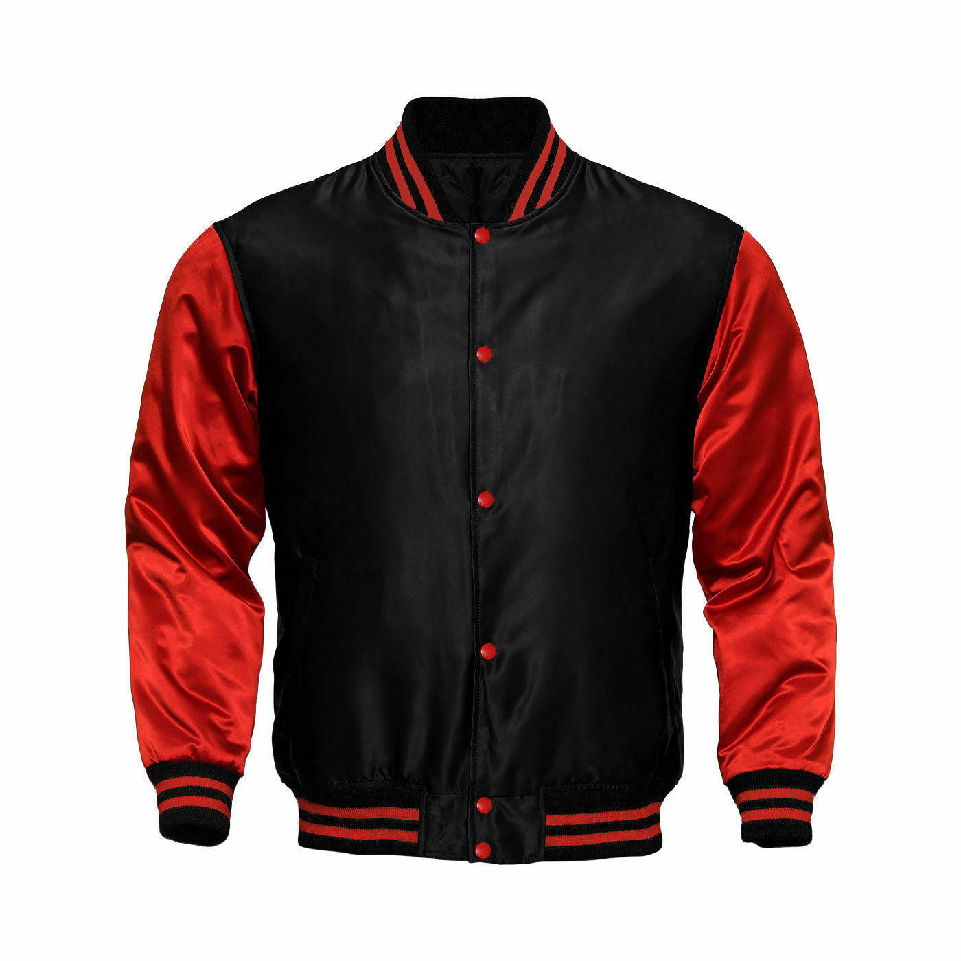 Women Satin Jacket Black/Red – Deckra Sports