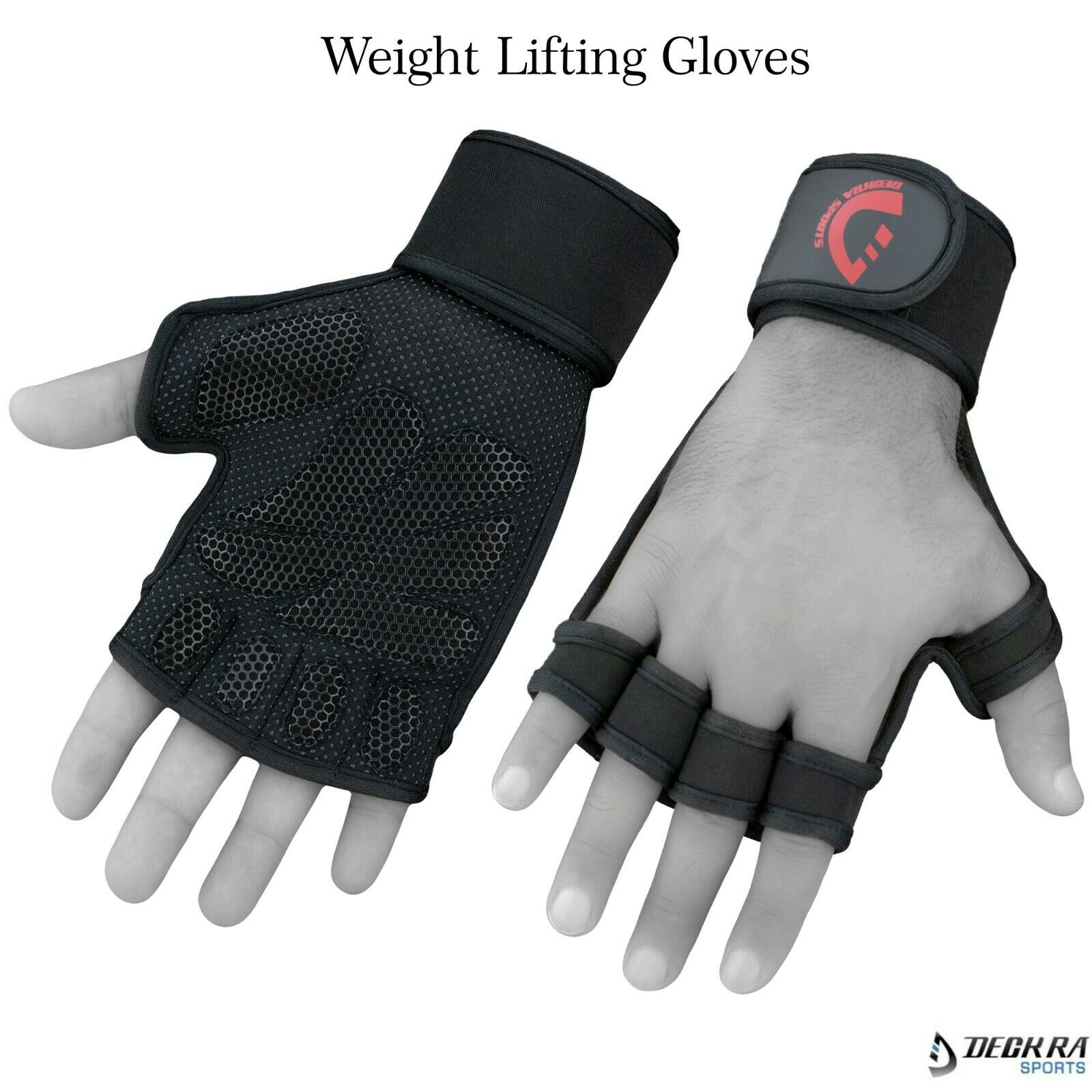 Deckra Sports Weight Lifting Gloves Workout Gym Cross Training Pull Ups Mittens