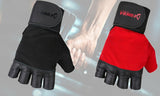 Men Cycling Gloves Half Finger Padded Stretchable Non Slipper MTB Bicycle Gloves Black/Red