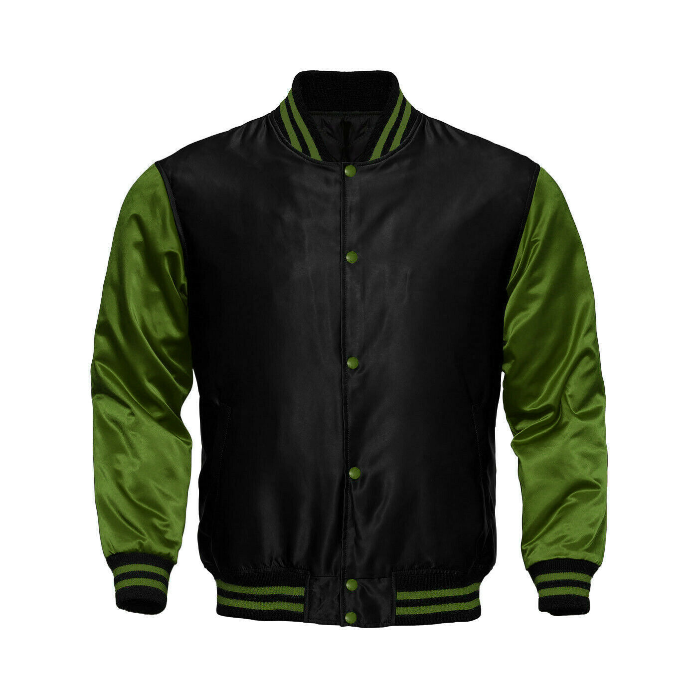Women Satin Jacket Black/Green