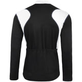 Mens Cycling Jersey Long Sleeves Thermal Outdoor Winter Bicycle Fleece Shirt Black/White